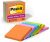 Post-it Super Sticky Notes, 3×3 in, 6 Pads, 2x the Sticking Power, Energy Boost Collection, Bright Colors (Orange, Pink, Blue, Green,Yellow),Recyclable (654-6SSAU)