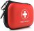 Mini First Aid Kit, 100 Pieces Water-Resistant Hard Shell Small Case – Perfect for Travel, Outdoor, Home, Office, Camping, Hiking, Car (Red)