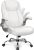 NEO CHAIR Ergonomic Office Chair PU Leather Executive Chair Padded Flip Up Armrest Computer Chair Adjustable Height High Back Lumbar Support Wheels Swivel for Gaming Desk Chair (White)