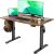 Electric Standing Desk, Adjustable Height Stand up Desk, 48×24 Inches Sit Stand Home Office Desk with Splice Board, Black Frame/Rustic Brown Top