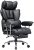 Desk Office Chair 400LBS, Big High Back PU Leather Computer Chair, Executive Office Chair with Leg Rest and Lumbar Support, Black Office Chair