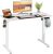 Meilocar Height Adjustable Electric Standing Desk, Adjustable Desk Standing Desk with Memory Controller, White Adjustable Standing Desk with Splice Board, 48″ x 24″ Tabletop (White Top + White Frame)